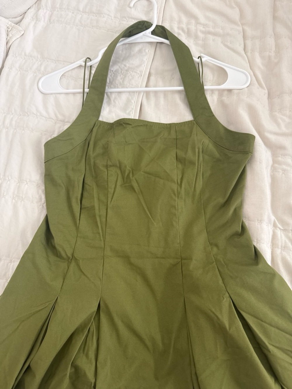Abercrombie & Fitch Olive Green Halter Midi Dress - Picture 4 of 9